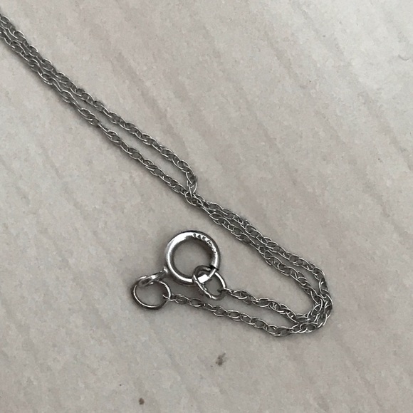 14K White Gold Pave Diamond eternity necklace - Picture 6 of 6